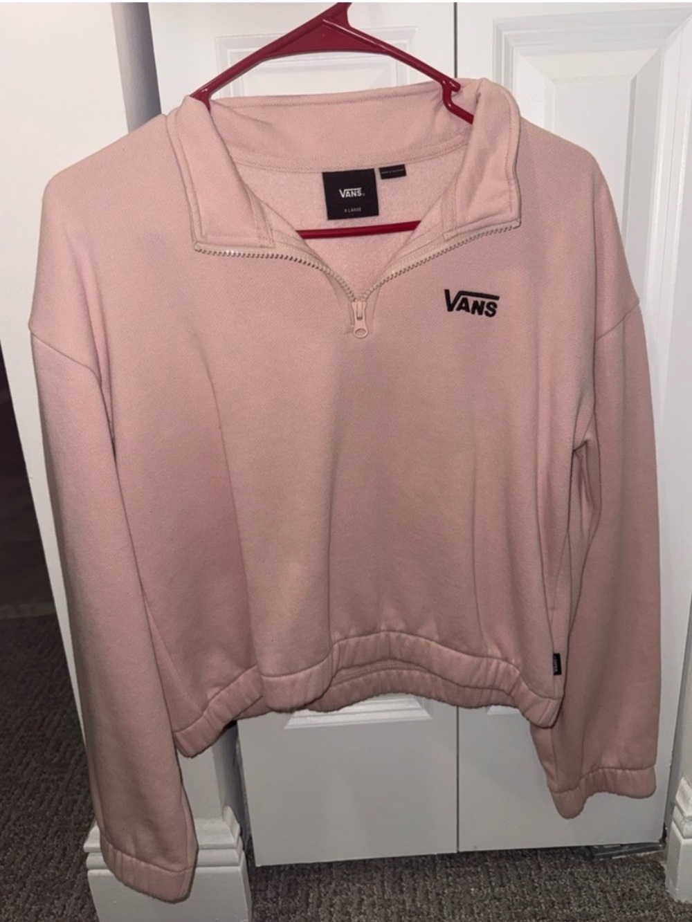 Girl’s Vans Light Pink Quarter-Zip Fleece Pullover